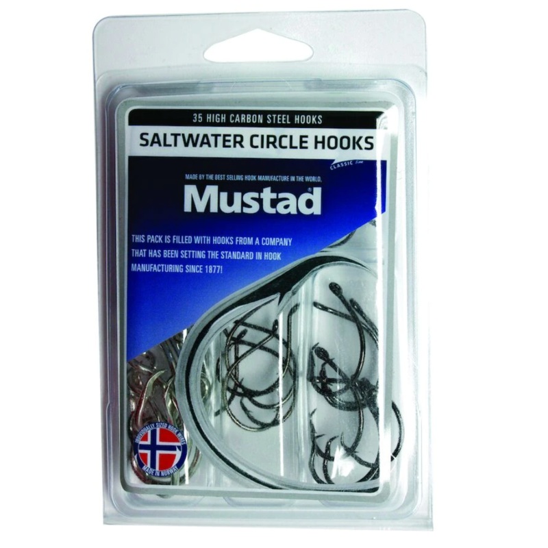 Mustad – SALTWATER CIRCLE HOOK KIT – 35 High Carbon Steel Saltwater Circle Hooks