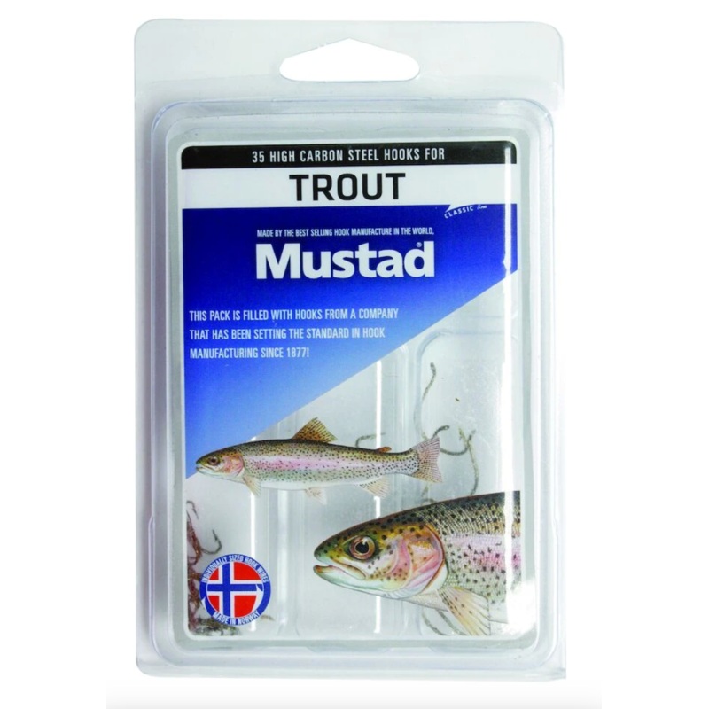 Mustad – TROUT HOOK KIT – 35 High Carbon Steel Trout Hooks