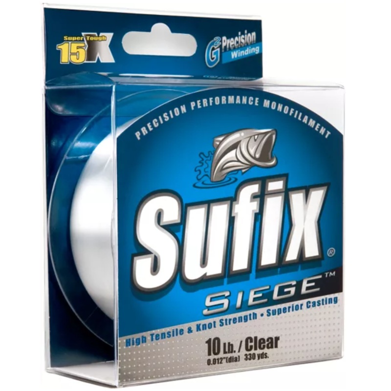 Sufix Siege Monofilament Clear  330 Yd. Spools