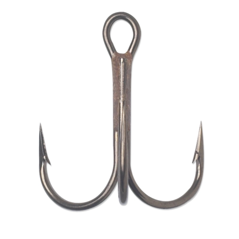 Treble Hk Round Bend Bronze   #6     12PK