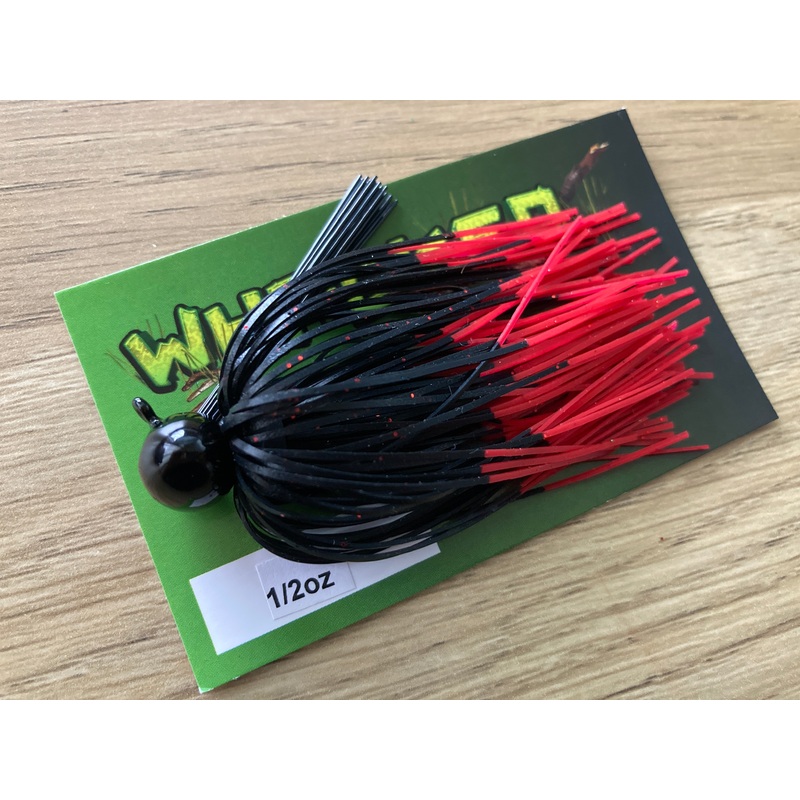 1/2oz WHACKED FOOTBALL JIG ~ FIRETIP RED