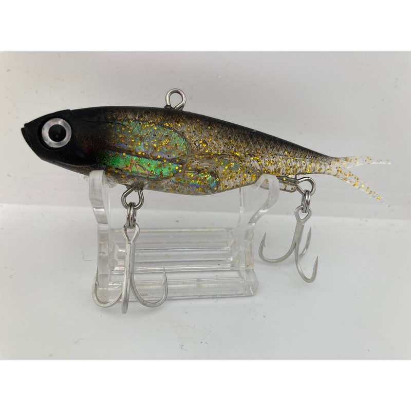 115mm / 35g Tough Wire Soft Vibe Lure ~ BLACK & GOLD