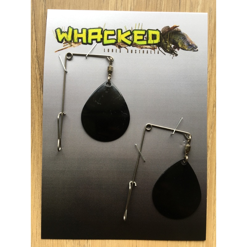 2 Pack Heavy Gauge Jig / Beetle Spins ~ BLACK Blades