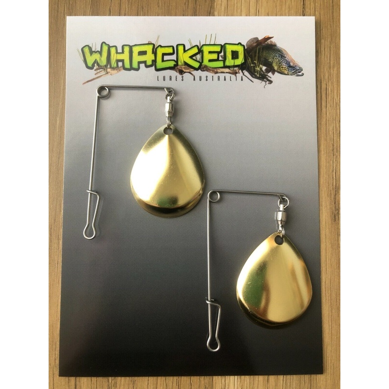 2 Pack Heavy Gauge Jig / Beetle Spins ~ GOLD Deep Cut Blades