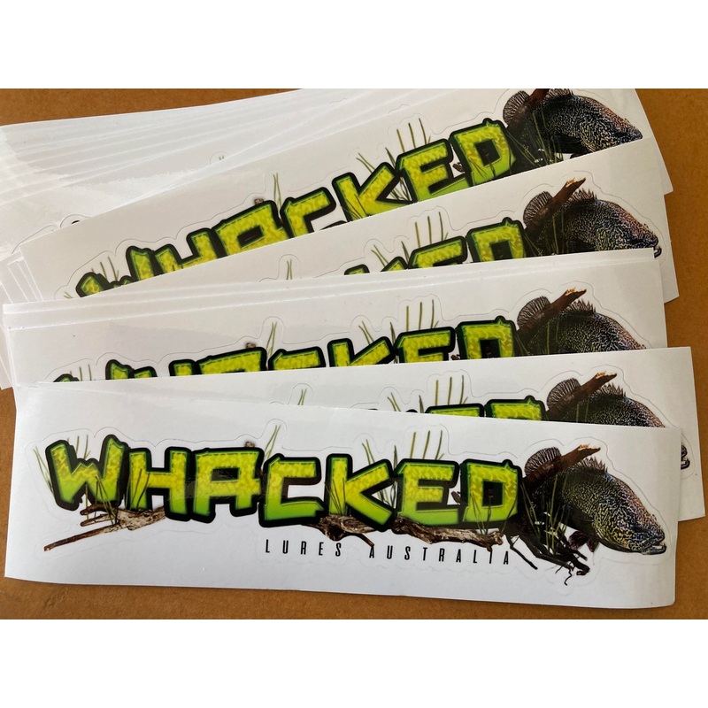 20cm WHACKED LURES AUSTRALIA Waterproof Sticker / Decal