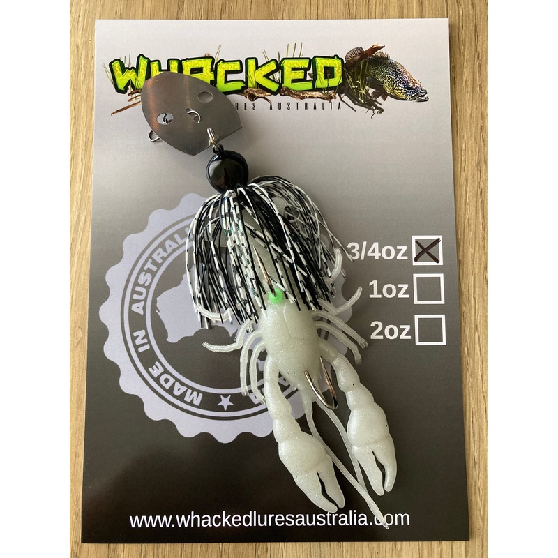 3/4oz CRAY CHATTERBAIT ~ PEPPERED WHITE ~ 5 Crayfish Trailer