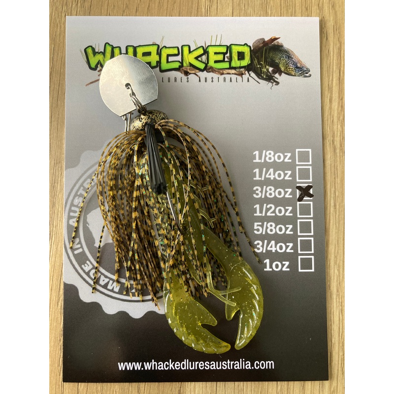3/8oz Weedless Craw Chatterbait ~ GUPPY GREEN
