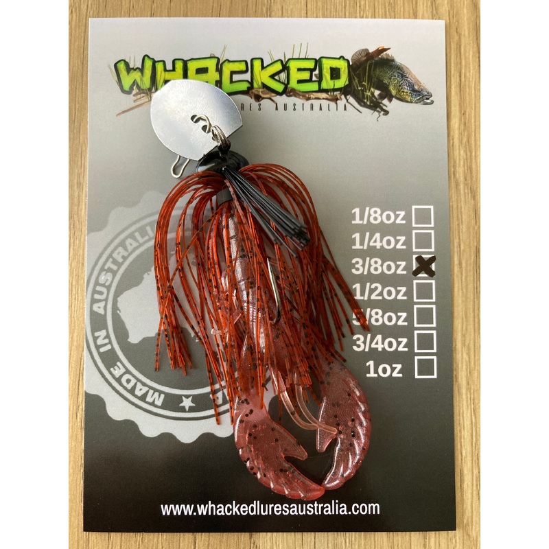 3/8oz Weedless Craw Chatterbait ~ RUSTIC RED v2
