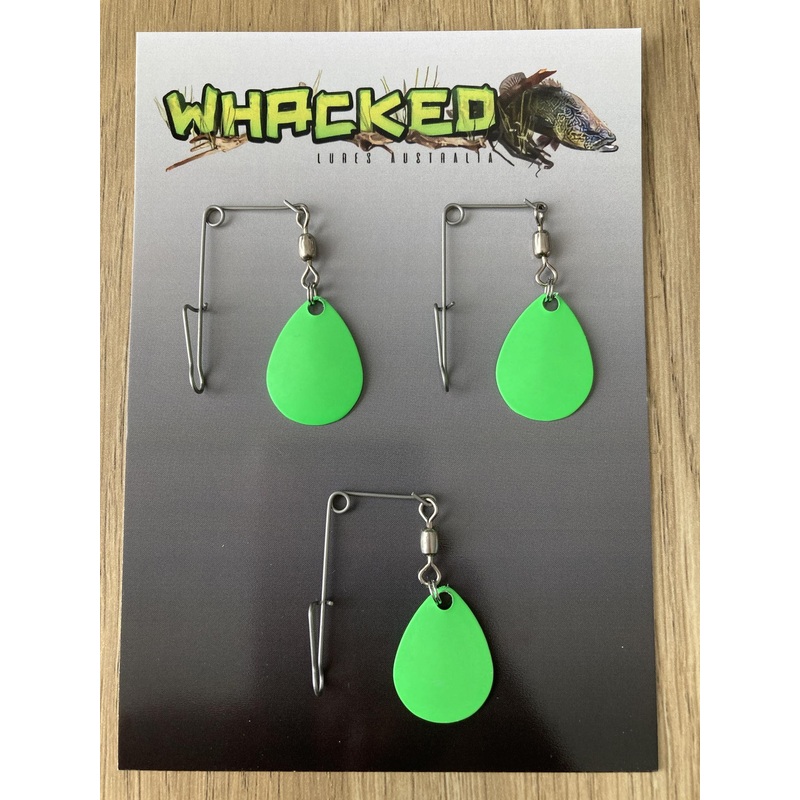 3 x Small Beetle / Jig Spins ~ Lime Green