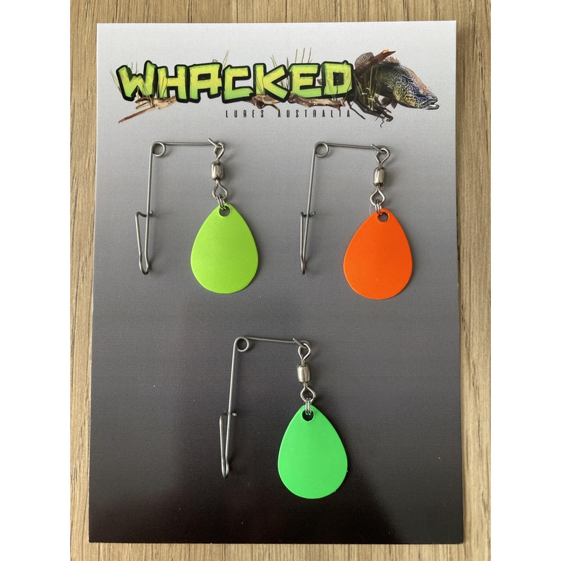 3 x Small Beetle / Jig Spins ~ Mixed Fluro