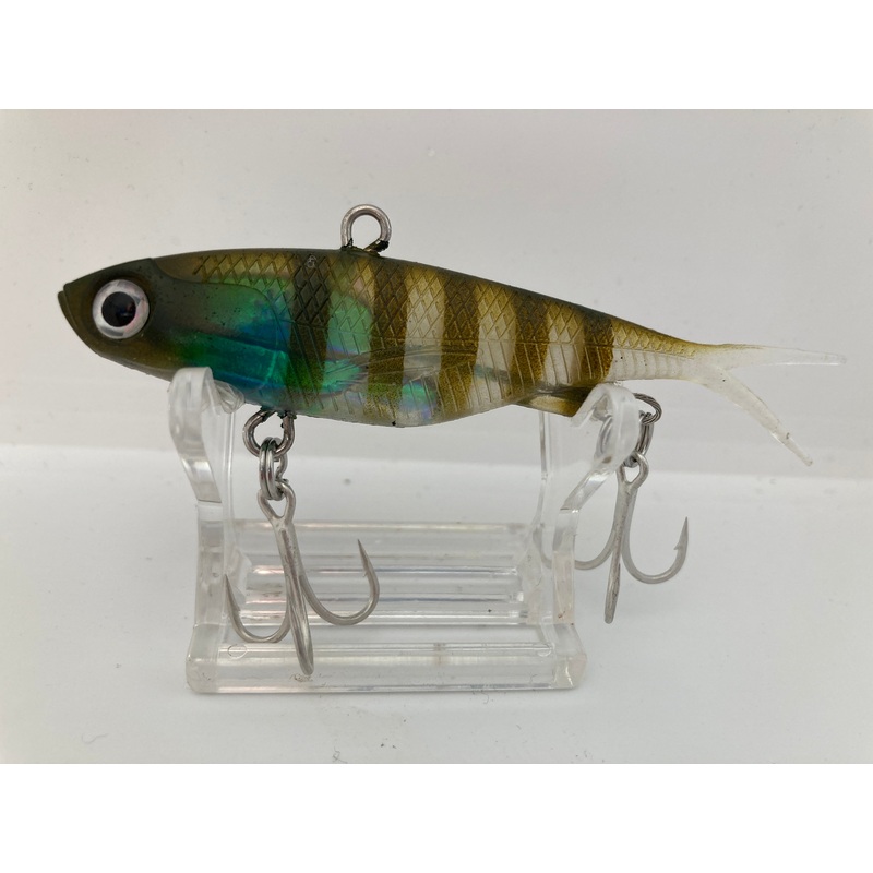 95mm / 20g Tough Wire Soft Vibe Lure ~ STRIPED PERCH II
