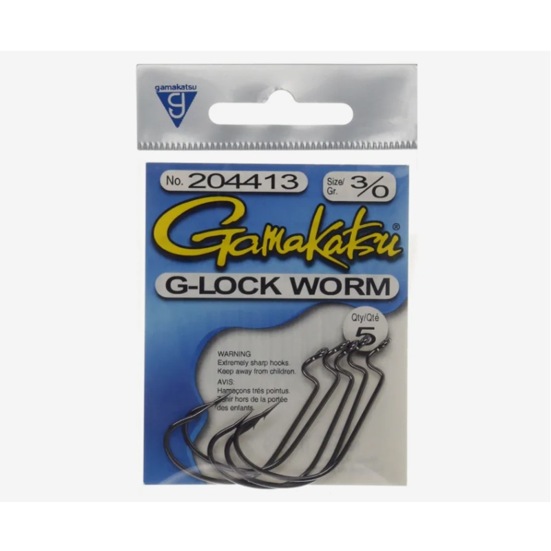 Gamakatsu-G-Lock Worm Hook 6pk