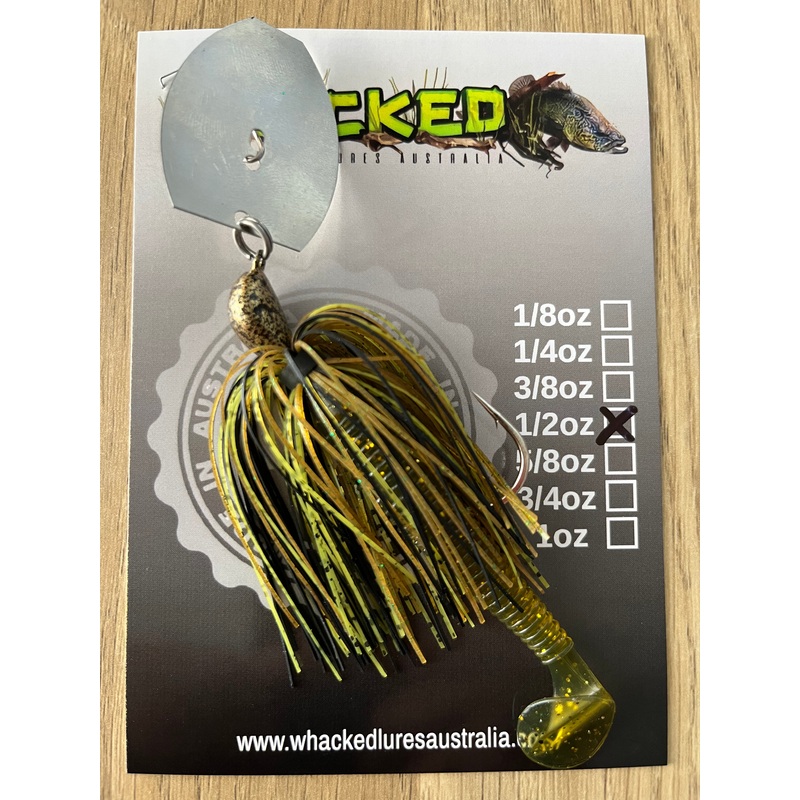 1/2oz CHATTERBAIT ~ GREMLIN GREEN ~ Paddle Tail Trailer
