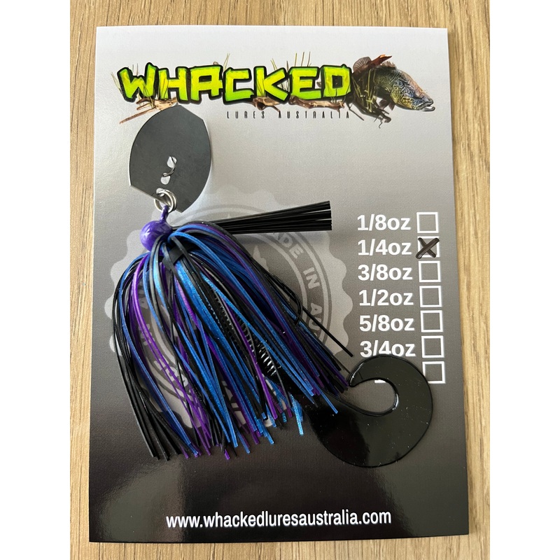 1/4oz Weedless Football Head Chatterbait ~ BRUISER ~ Grub Trailer