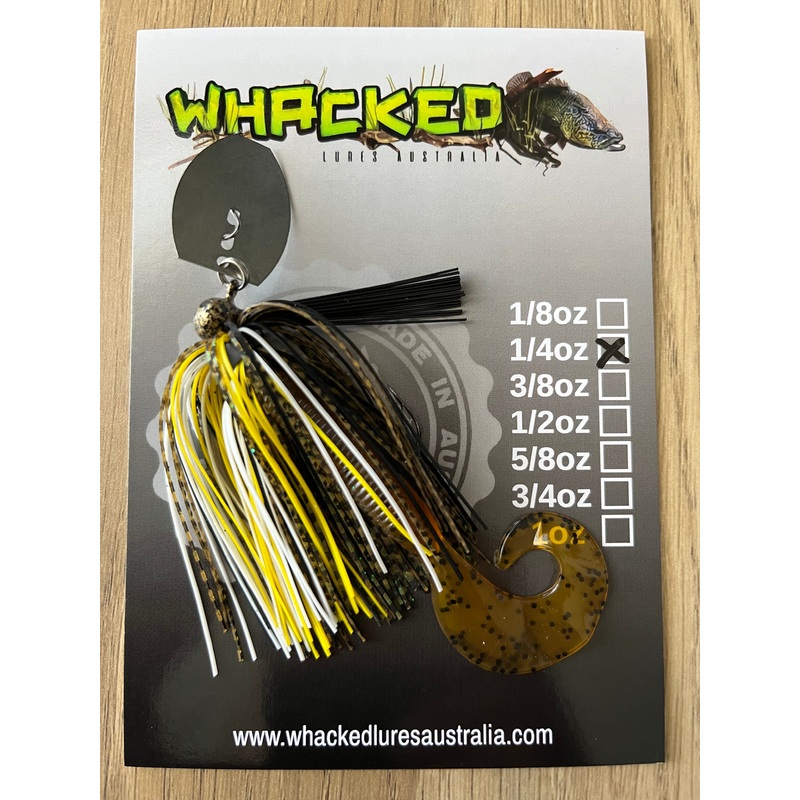 1/4oz Weedless Football Head Chatterbait ~ MUZZA ~ Grub Trailer