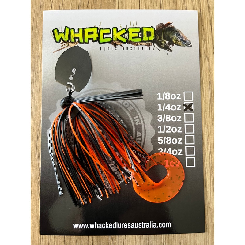 1/4oz Weedless Football Head Chatterbait ~ VOLCANO ~ Grub Trailer
