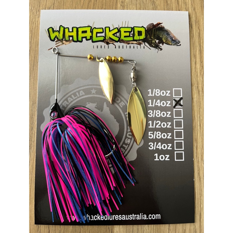 1/4oz Willow Blade Spinnerbait ~ GOTHIKA (Gold Blades)