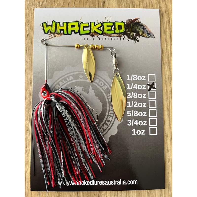 1/4oz Willow Blade Spinnerbait ~ PHANTOM RED (Gold Blades)