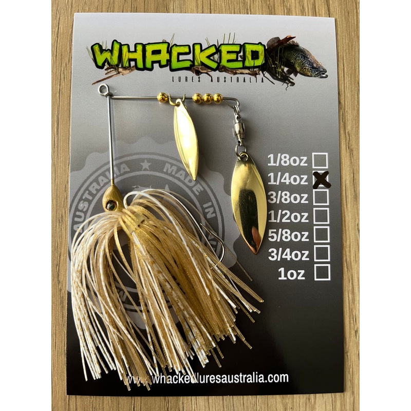 1/4oz Willow Blade Spinnerbait ~ WHITE GOLD (Gold Blades)