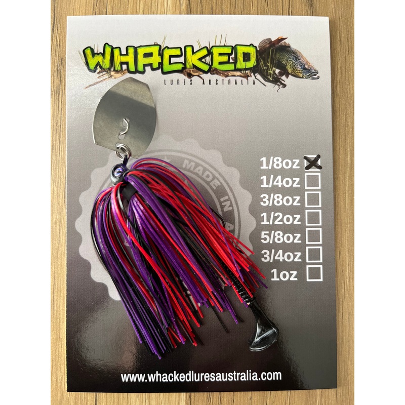 1/8oz Chatterbait ~ EVIL PURPLE ~ Paddle Worm Trailer