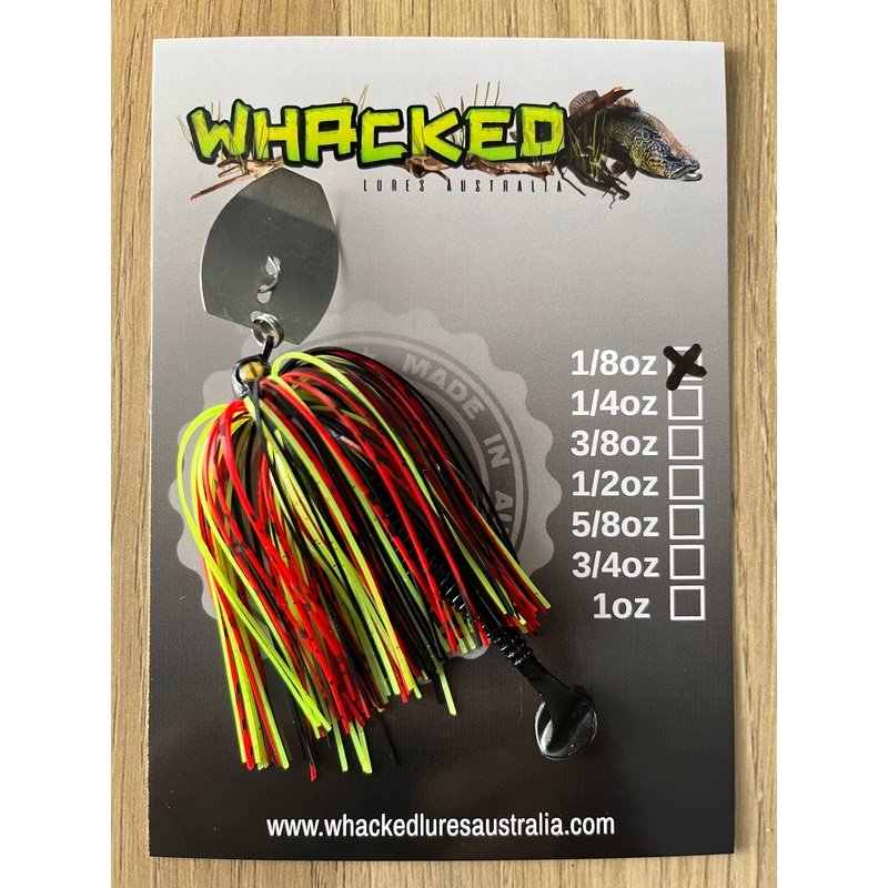 1/8oz Chatterbait ~ FIREFLY ~ Paddle Worm Trailer
