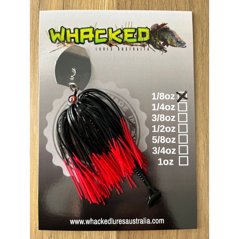 1/8oz Chatterbait ~ FIRETIP RED ~ Paddle Worm Trailer