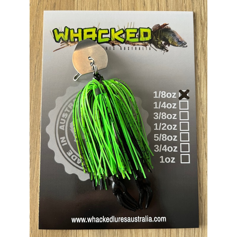 1/8oz Chatterbait ~ GOBLIN GREEN ~ Nipper Trailer
