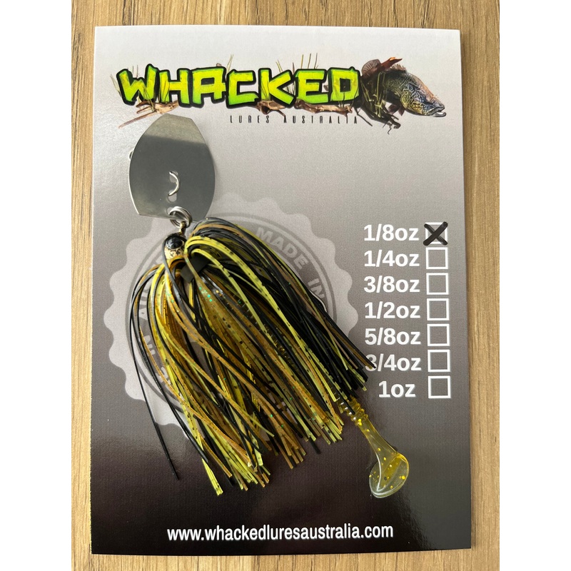 1/8oz Chatterbait ~ GREMLIN GREEN ~ Paddle Worm Trailer