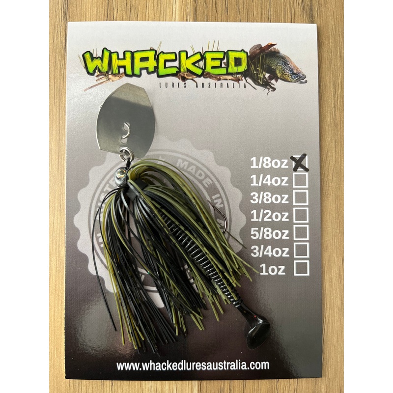 1/8oz Chatterbait ~ NATURAL GREEN ~ Paddle Worm Trailer