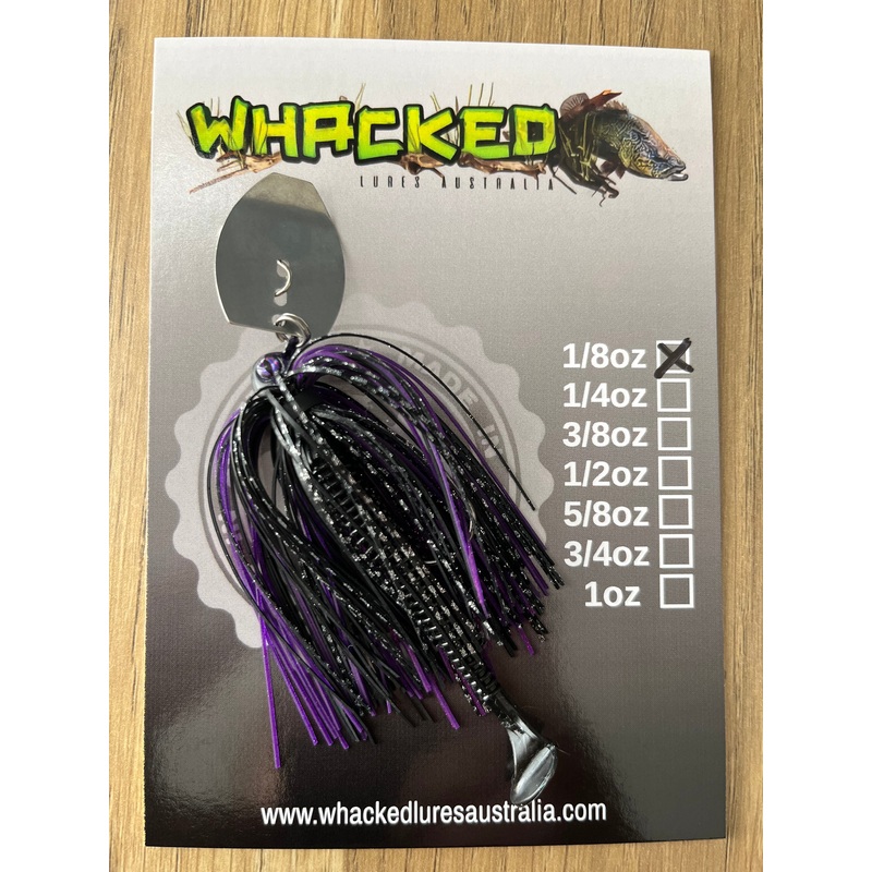 1/8oz Chatterbait ~ PHANTOM PURPLE ~ Paddle Worm Trailer