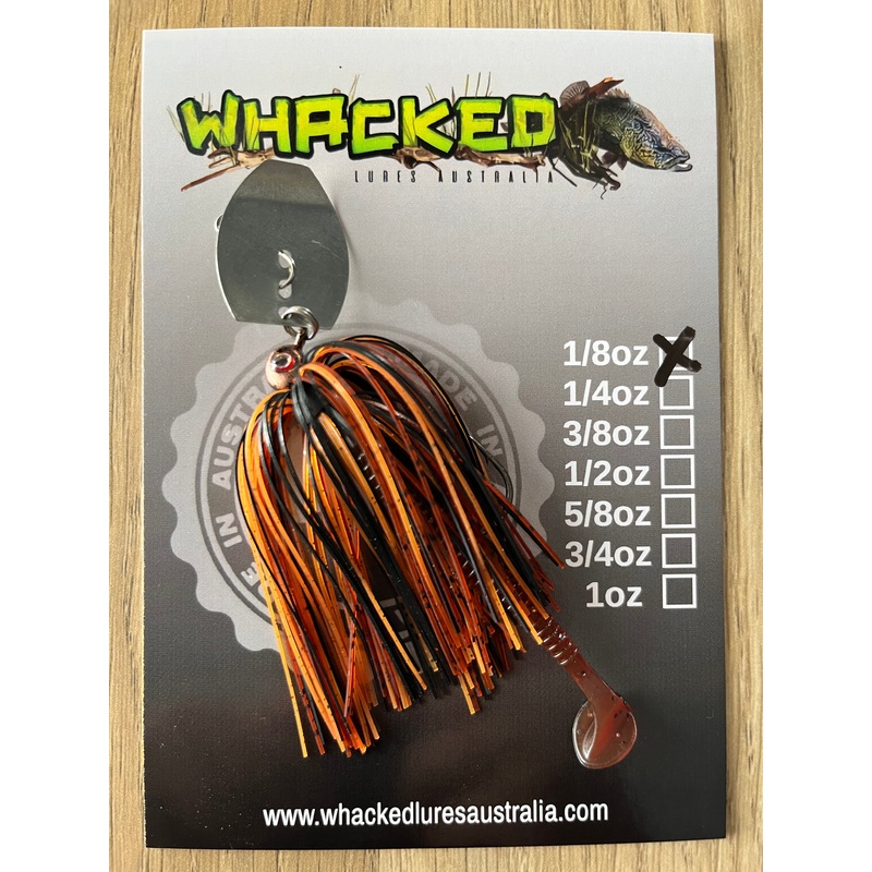 1/8oz Chatterbait ~ RUSTIC ORANGE ~ Paddle Worm Trailer