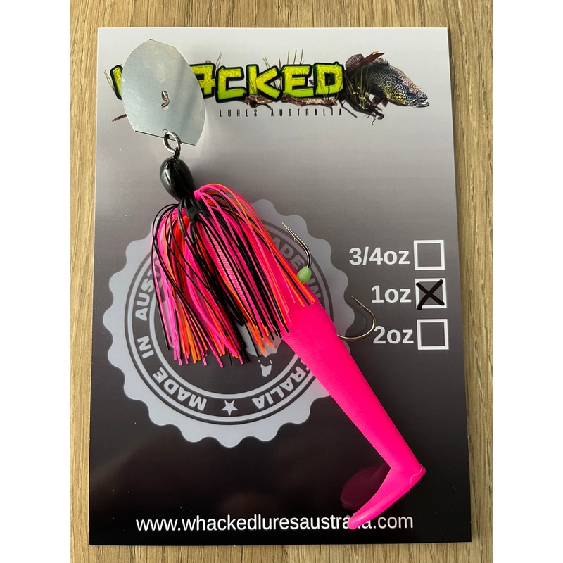 1oz CHATTERBAIT ~ CANDY PINK ~ 5 Paddle Tail Trailer + Stinger