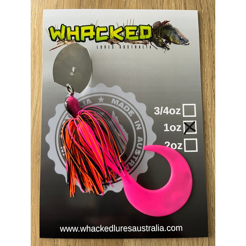 1oz CHATTERBAIT ~ CANDY PINK ~ 6 Grub Trailer