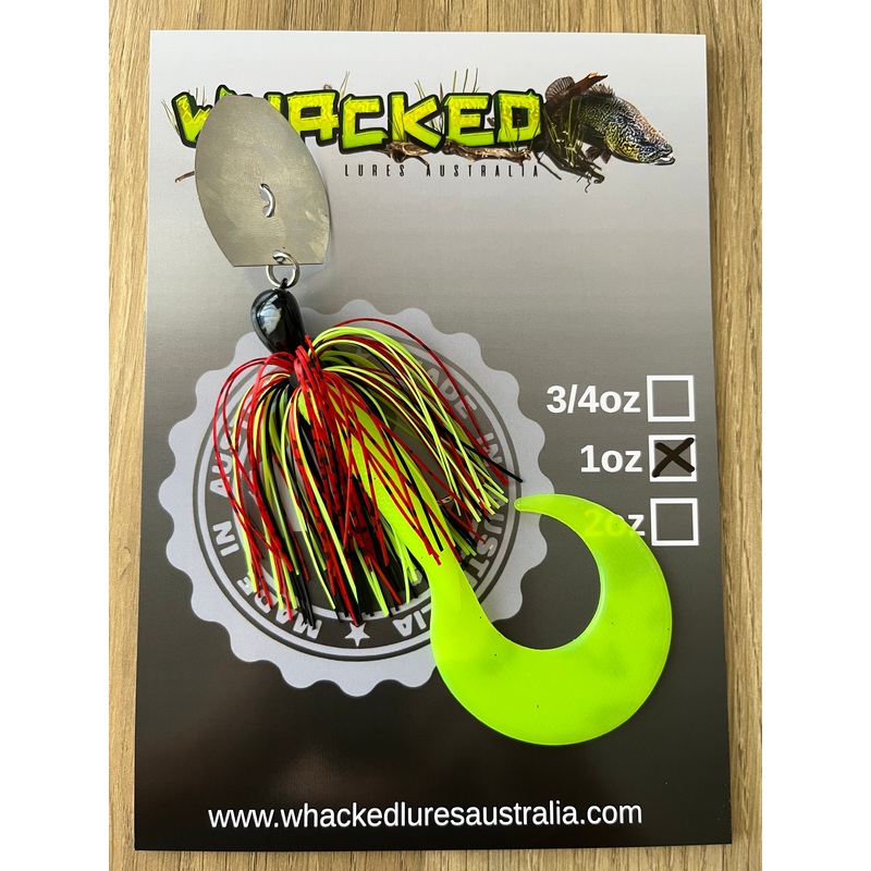 1oz CHATTERBAIT ~ FIREFLY ~ 6 Grub Trailer