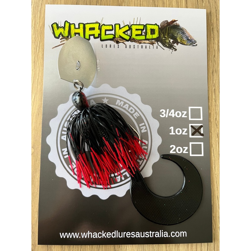 1oz CHATTERBAIT ~ FIRETIP RED ~ 6 Grub Trailer