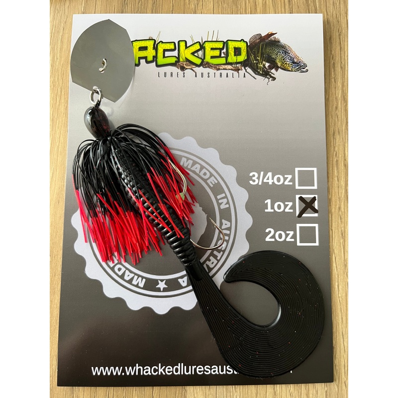 1oz CHATTERBAIT ~ FIRETIP RED ~ 8 Grub Trailer + Stinger