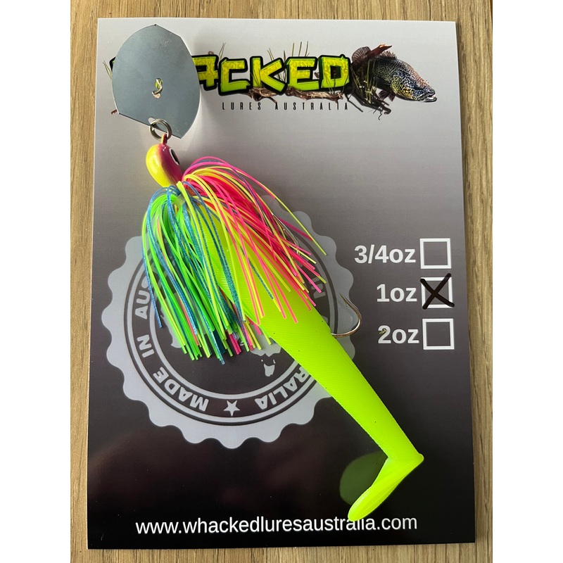 1oz CHATTERBAIT ~ FLURO POP ~ 5 Paddle Tail Trailer + Stinger
