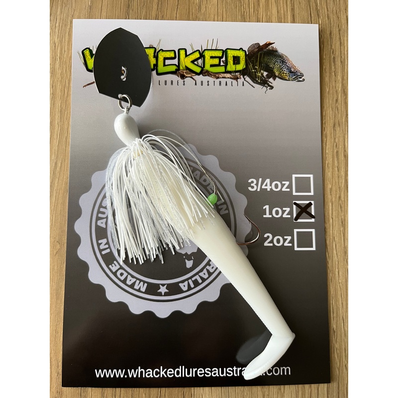 1oz CHATTERBAIT ~ FROST WHITE ~ 5 Paddle Tail Trailer + Stinger