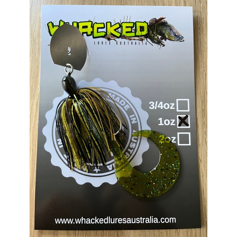 1oz CHATTERBAIT ~ GREMLIN GREEN ~ 6 Grub Trailer