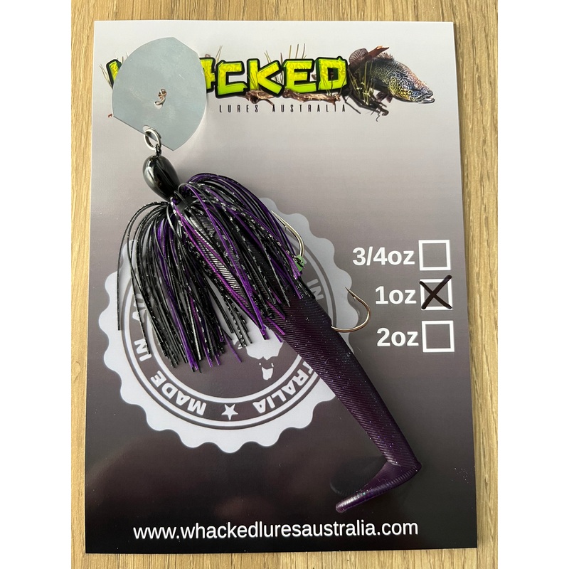 1oz CHATTERBAIT ~ PHANTOM PURPLE ~ 5 Paddle Tail Trailer + Stinger