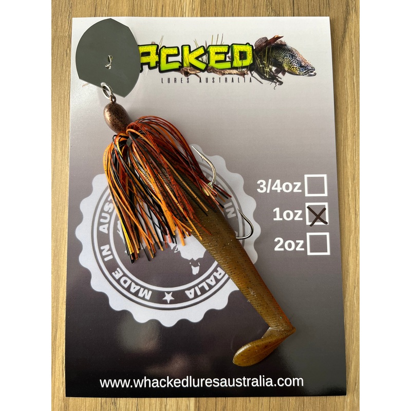 1oz CHATTERBAIT ~ RUSTIC ORANGE ~ 5 Paddle Tail Trailer + Stinger