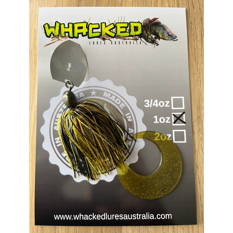 1oz CHATTERBAIT ~ WASABI GREEN ~ 6 Grub Trailer
