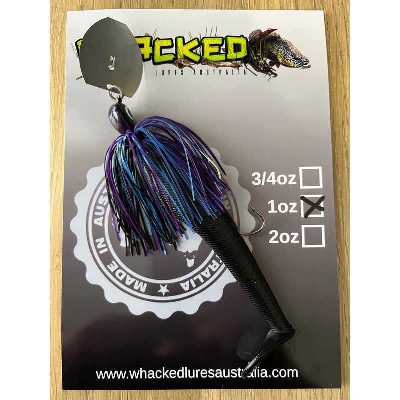 1oz ‘Crazy Eyes’ CHATTERBAIT ~ BRUISER ~ 5 Paddle Tail Trailer + Stinger