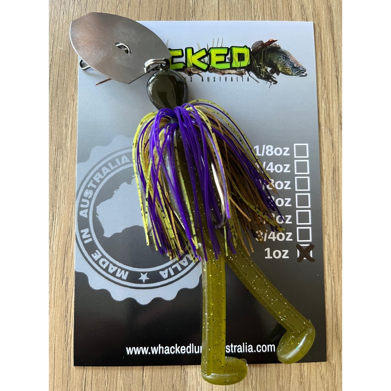 1oz Kicka Frog Chatterbait ~ PURPLE WASABI
