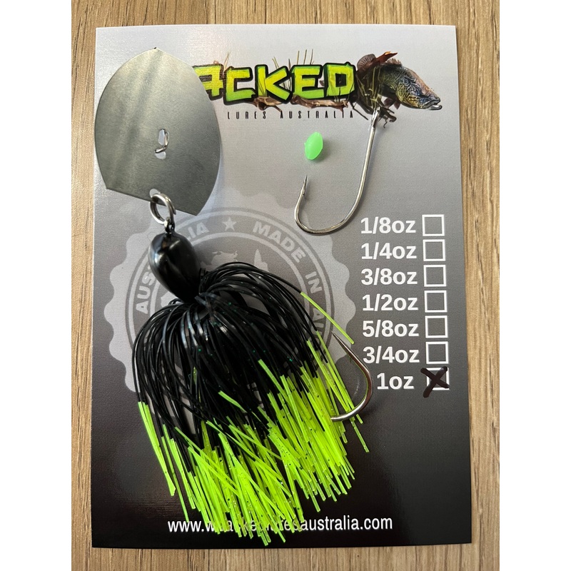 1oz ‘Rig your own Trailer’ Chatterbait Kit – FLURO DIP BLACK