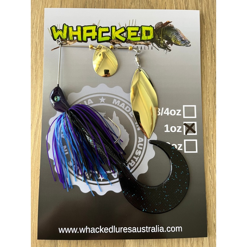 1oz Spinnerbait ~ BRUISER ~ 6 Grub Trailer (Willow Blade)