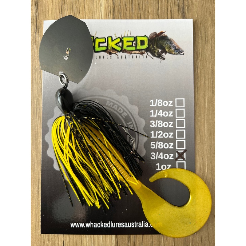3/4oz CHATTERBAIT ~ BLACK & YELLOW ~ Grub Trailer