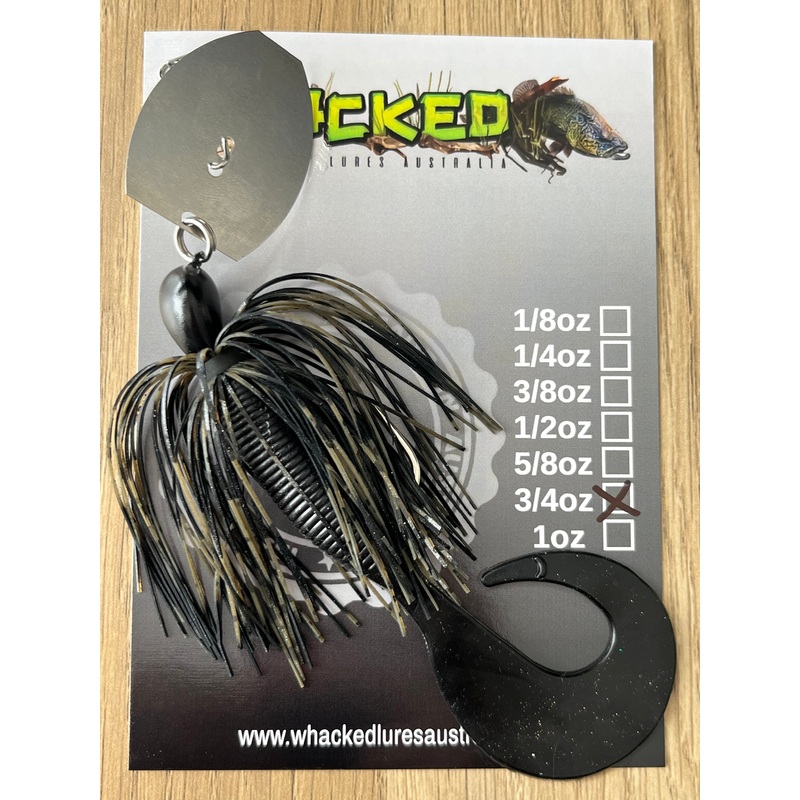 3/4oz CHATTERBAIT ~ CAMMO BLACK ~ Grub Trailer