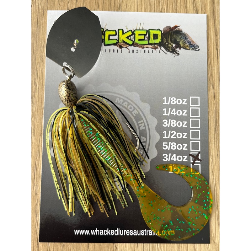 3/4oz CHATTERBAIT ~ GREMLIN GREEN ~ Grub Trailer