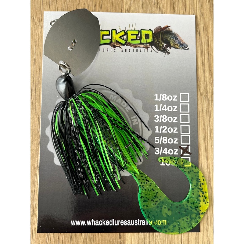3/4oz CHATTERBAIT ~ LIME SPIDER ~ Grub Trailer